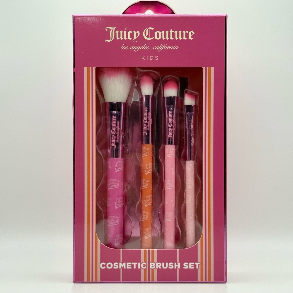 Juicy Couture Kids Brush Set in Hot Pink and Multicolor Handles